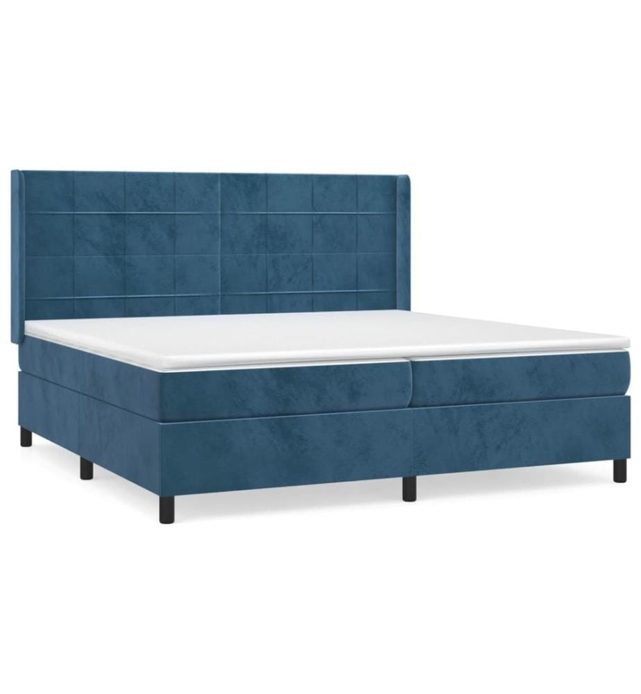Boxspringbett mit Matratze Dunkelblau 200x200 cm Samt