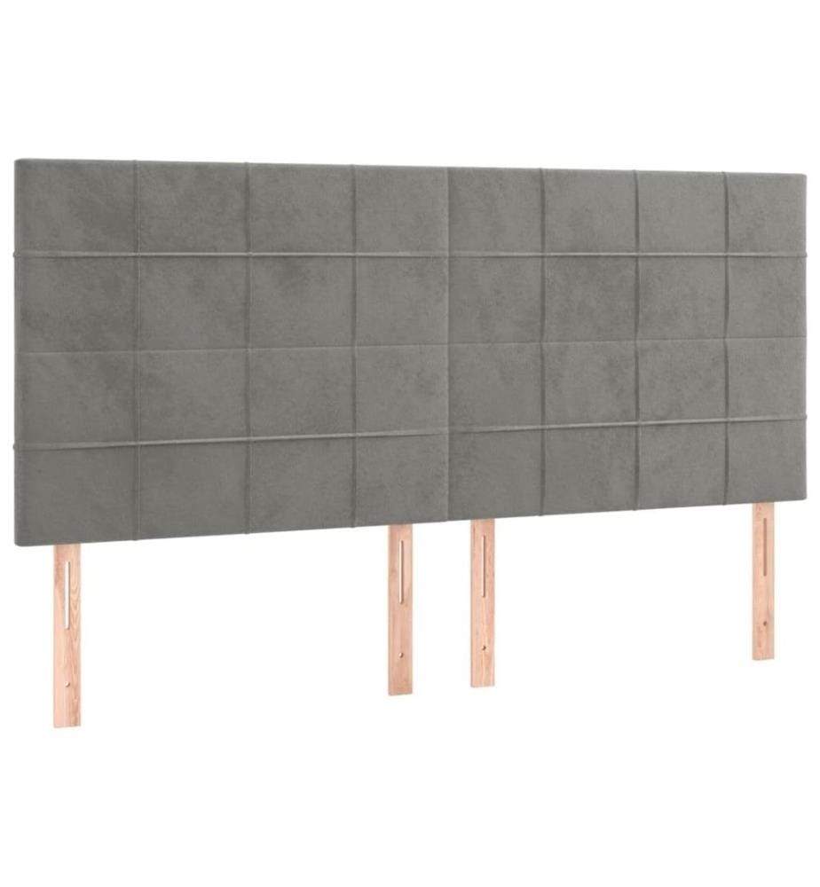 Boxspringbett mit Matratze Hellgrau 200x200 cm Samt