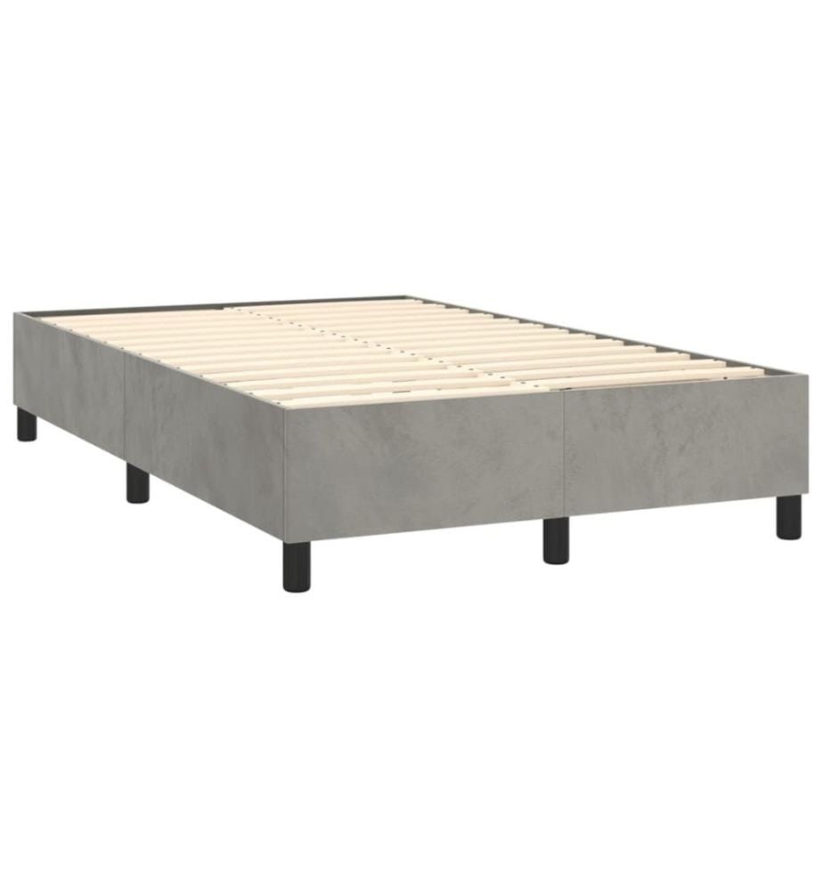 Boxspringbett mit Matratze Hellgrau 120x200 cm Samt