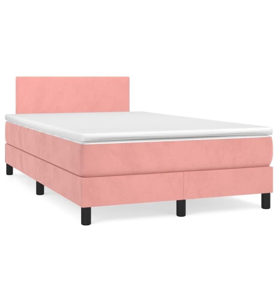 Boxspringbett mit Matratze Rosa 120x200 cm Samt
