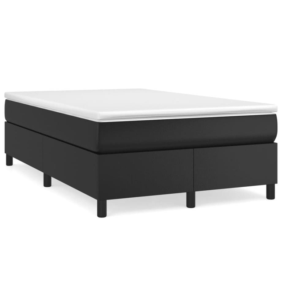 Boxspringbett mit Matratze Schwarz 120x190 cm Kunstleder