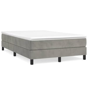 Boxspringbett mit Matratze Hellgrau 120x190 cm Samt