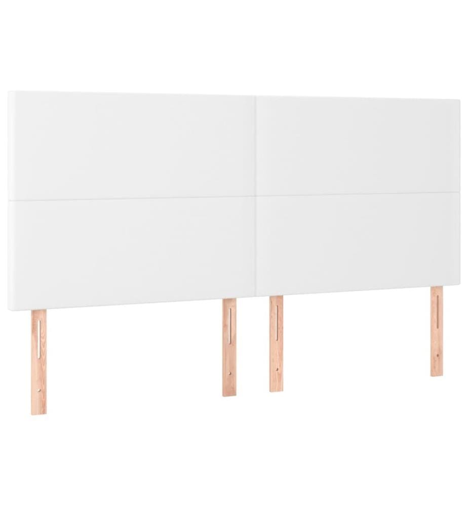 Sommier à lattes de lit avec matelas Blanc 160x200cm Similicuir
