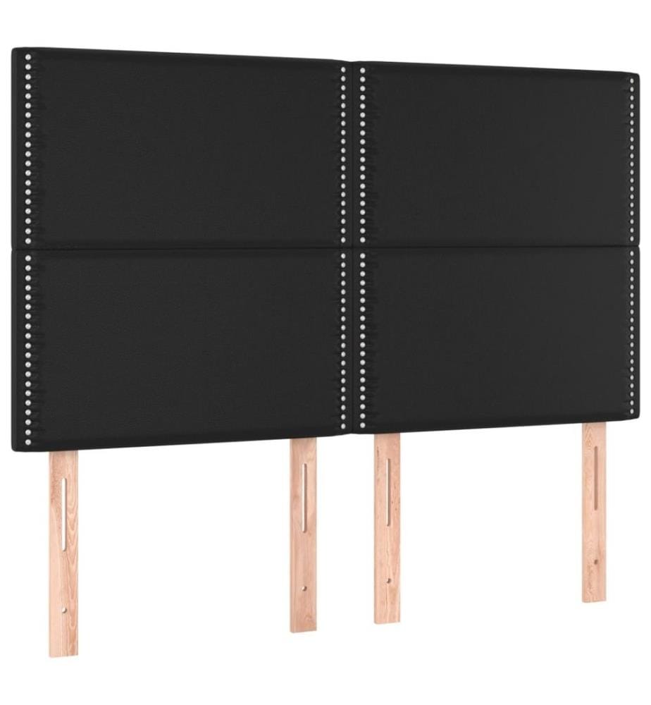 Boxspringbett mit Matratze Schwarz 140x200 cm Kunstleder