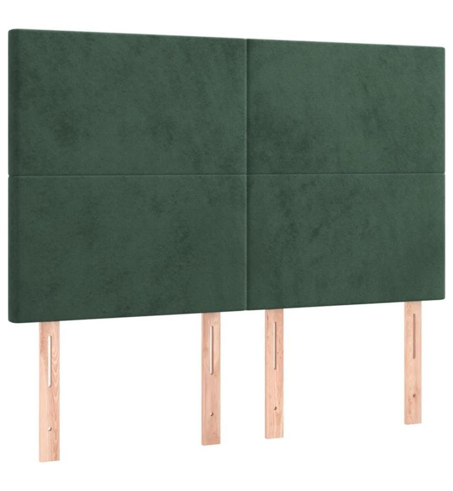 Boxspringbett mit Matratze Dunkelgrün 140x190 cm Samt