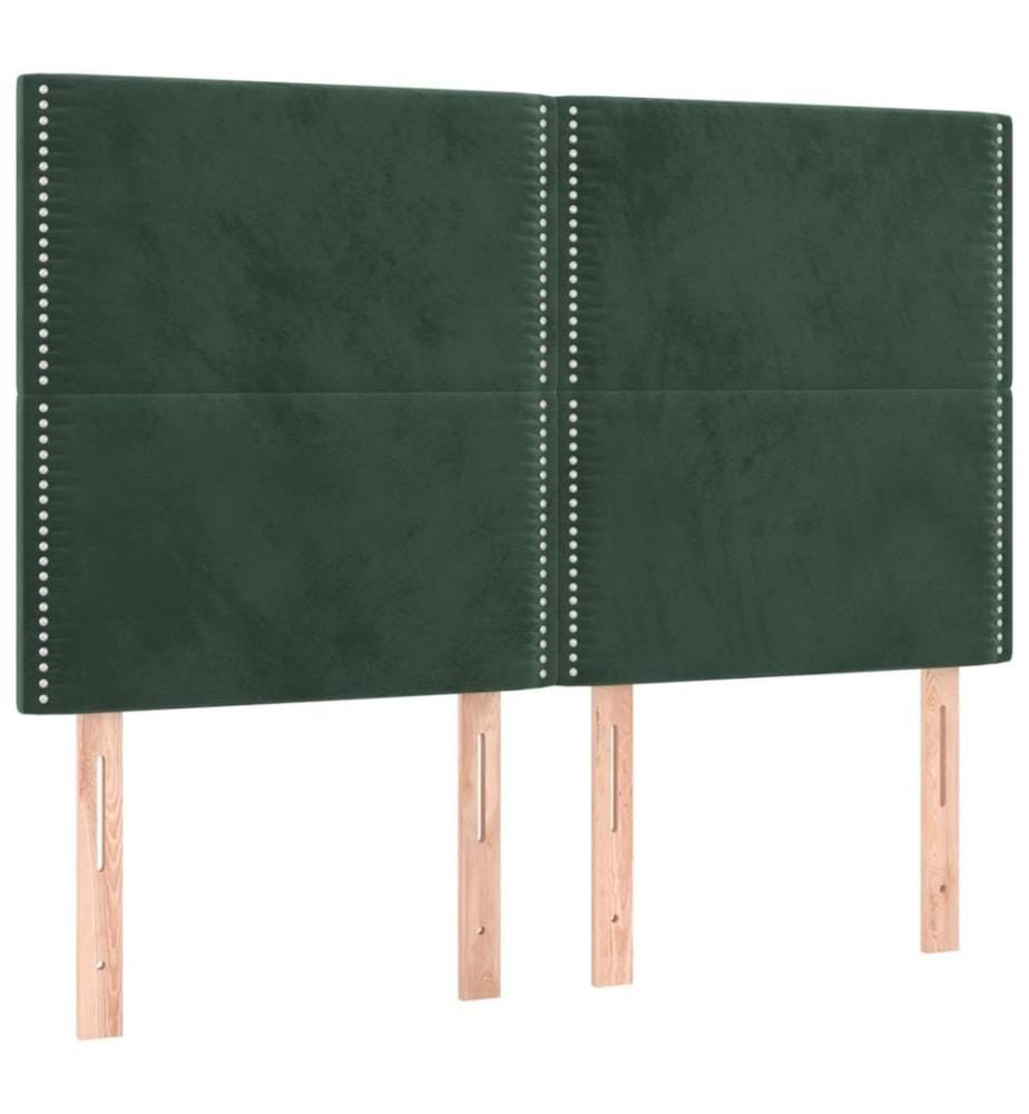 Boxspringbett mit Matratze Dunkelgrün 140x190 cm Samt