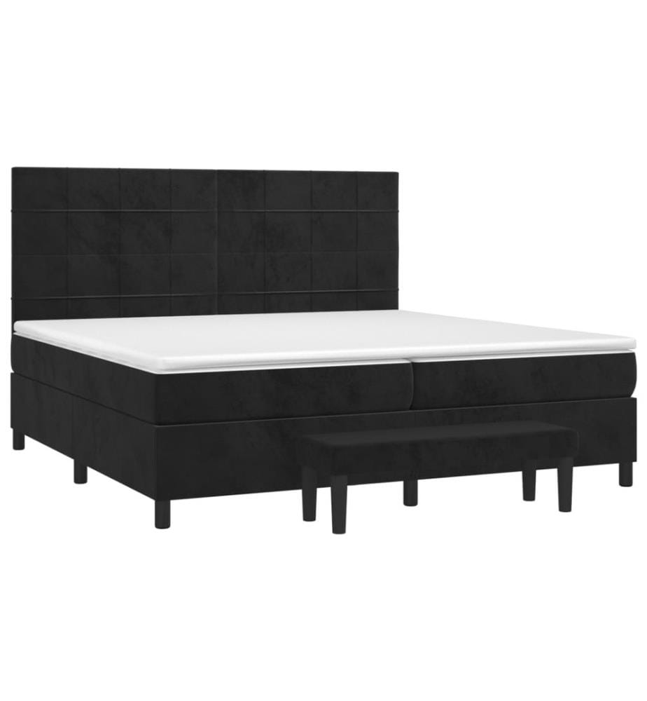 Boxspringbett mit Matratze Schwarz 200x200 cm Samt