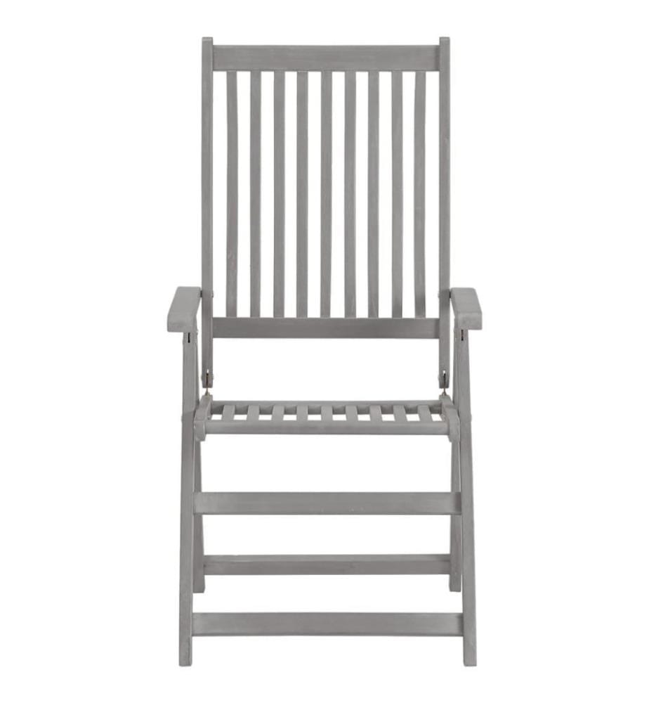 Chaises inclinables de jardin 2 pcs avec coussins Bois d'acacia