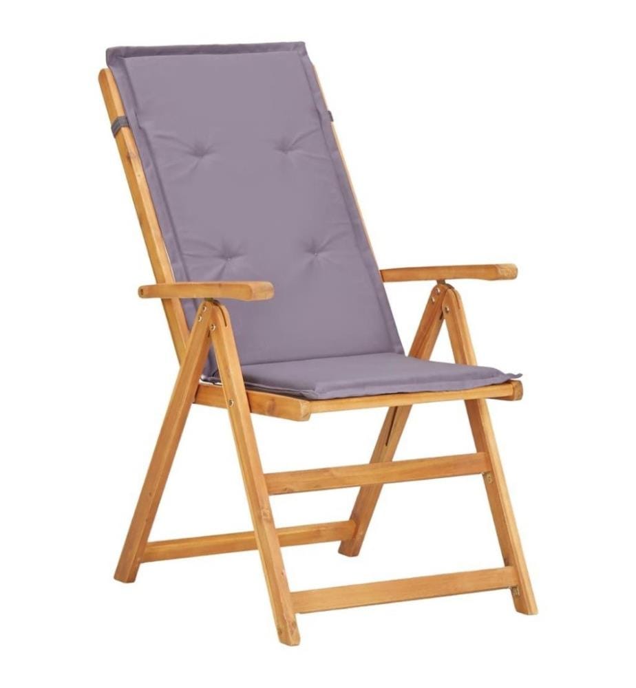 Chaises inclinables de jardin 2 pcs Marron Bois solide d'acacia
