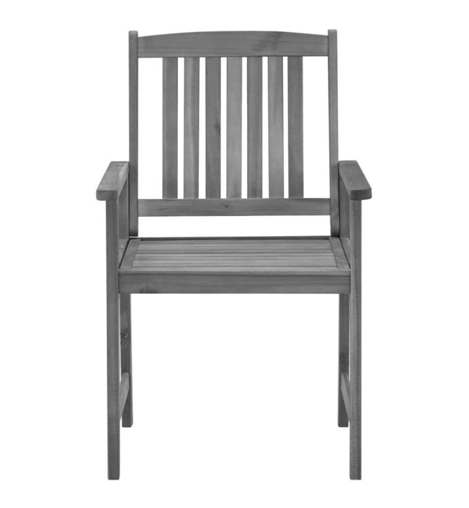 Chaises de jardin avec coussins 4 pcs Gris Bois d'acacia massif