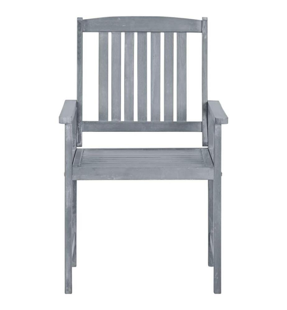 Chaises de jardin avec coussins 4 pcs Gris Bois d'acacia massif