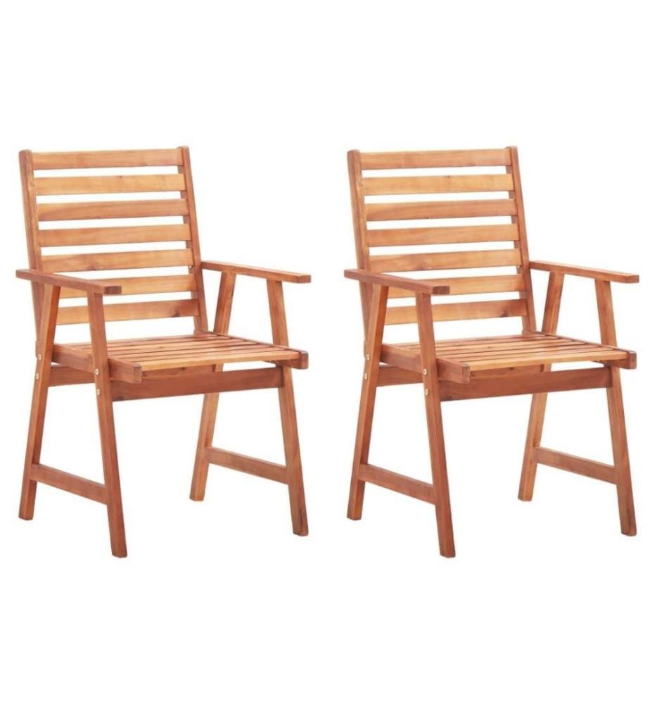 Garten-Essstühle 2 Stk. mit Kissen Massivholz Akazie