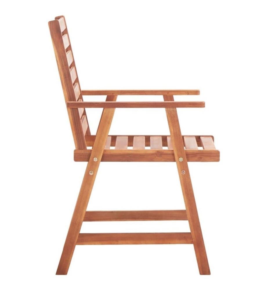 Chaises à dîner d'extérieur 2 pcs avec coussins Acacia massif