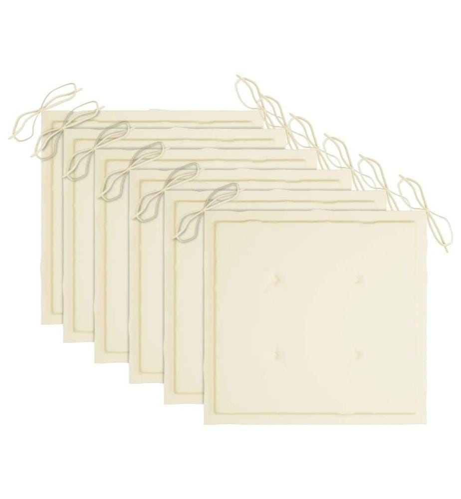 Chaises à dîner d'extérieur 6 pcs avec coussins Acacia massif