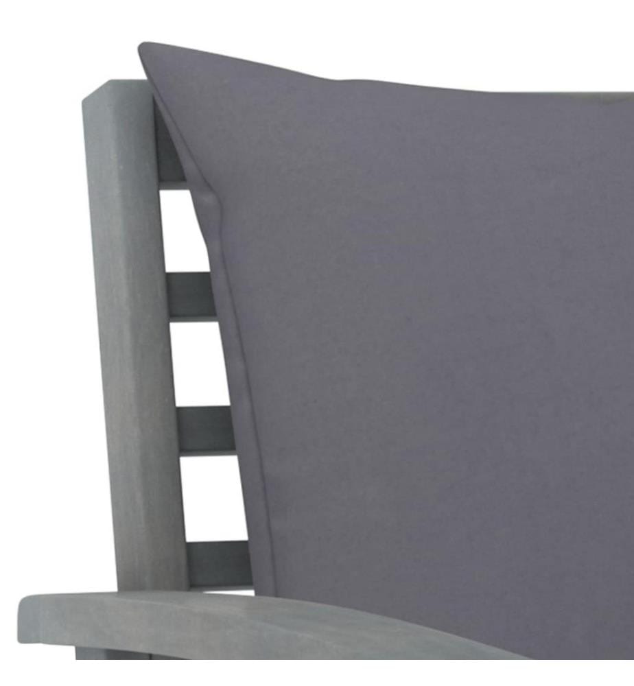 Chaises de jardin 2 pcs avec coussins gris foncé Bois d'acacia