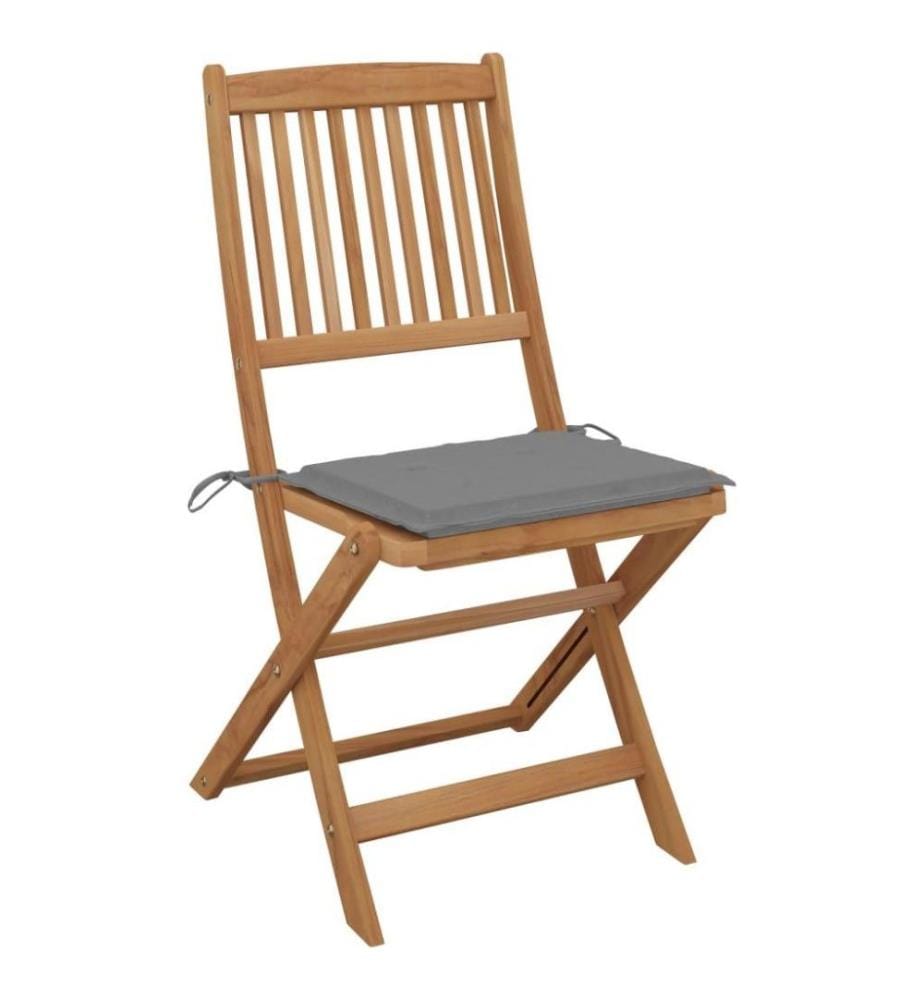 Chaises pliables de jardin 6 pcs avec coussins Bois d'acacia