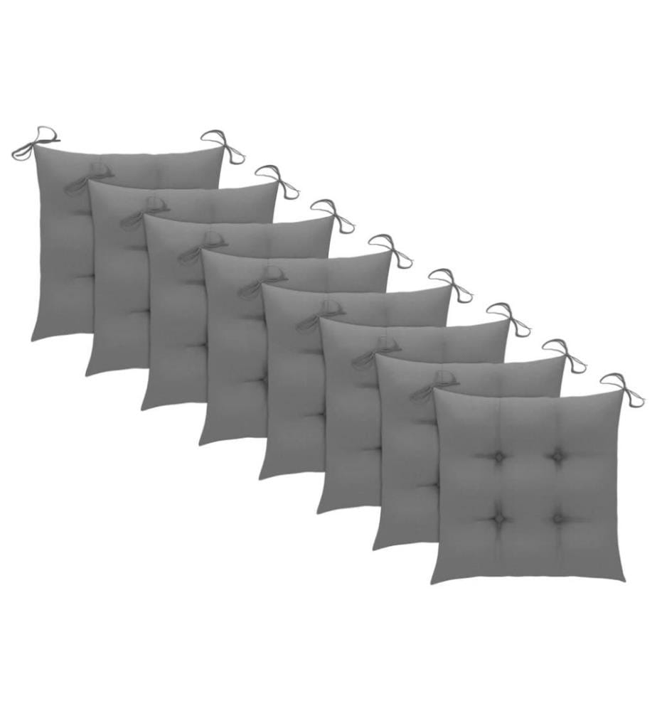 Chaises pliables d'extérieur 8 pcs avec coussins Bois d'acacia