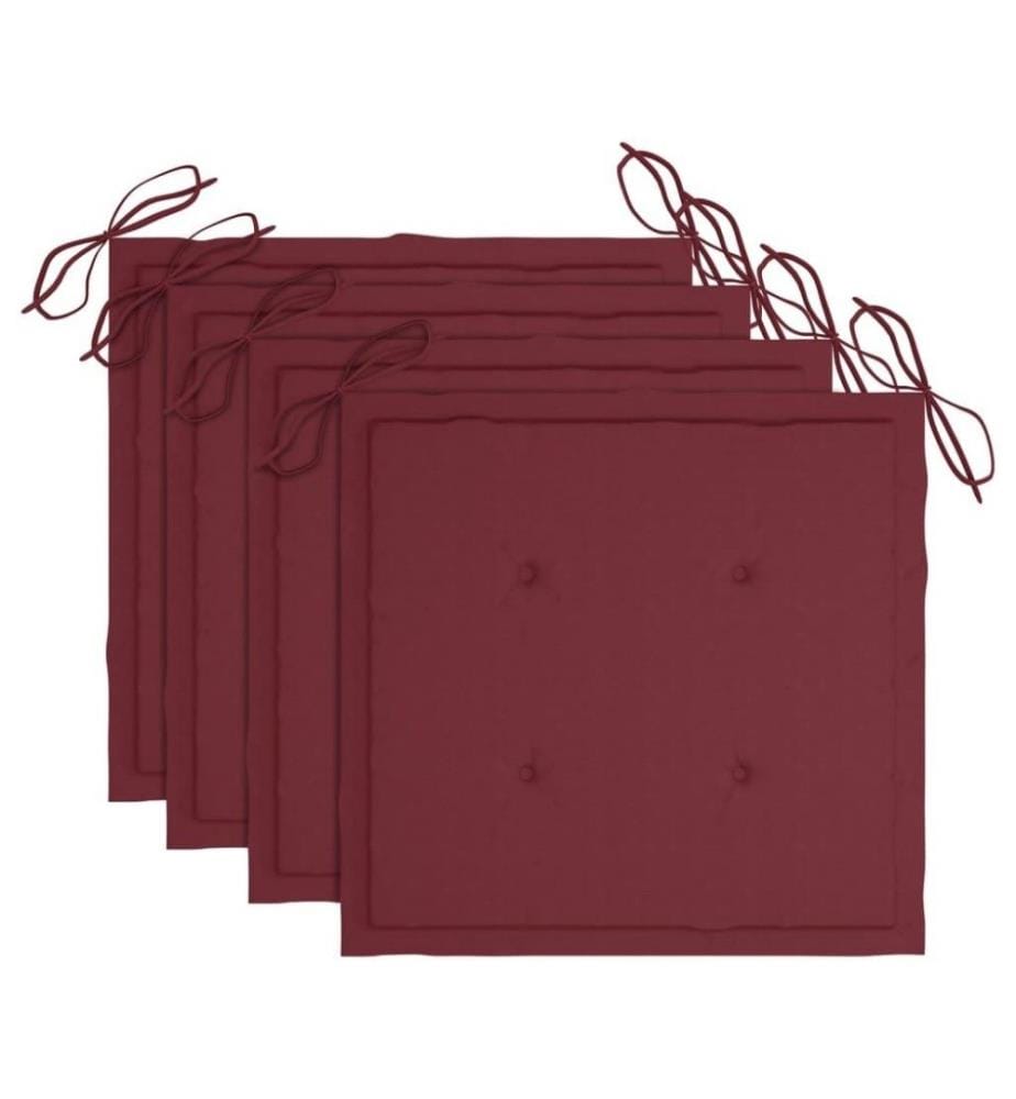 Chaises à dîner d'extérieur 4 pcs avec coussins Acacia massif