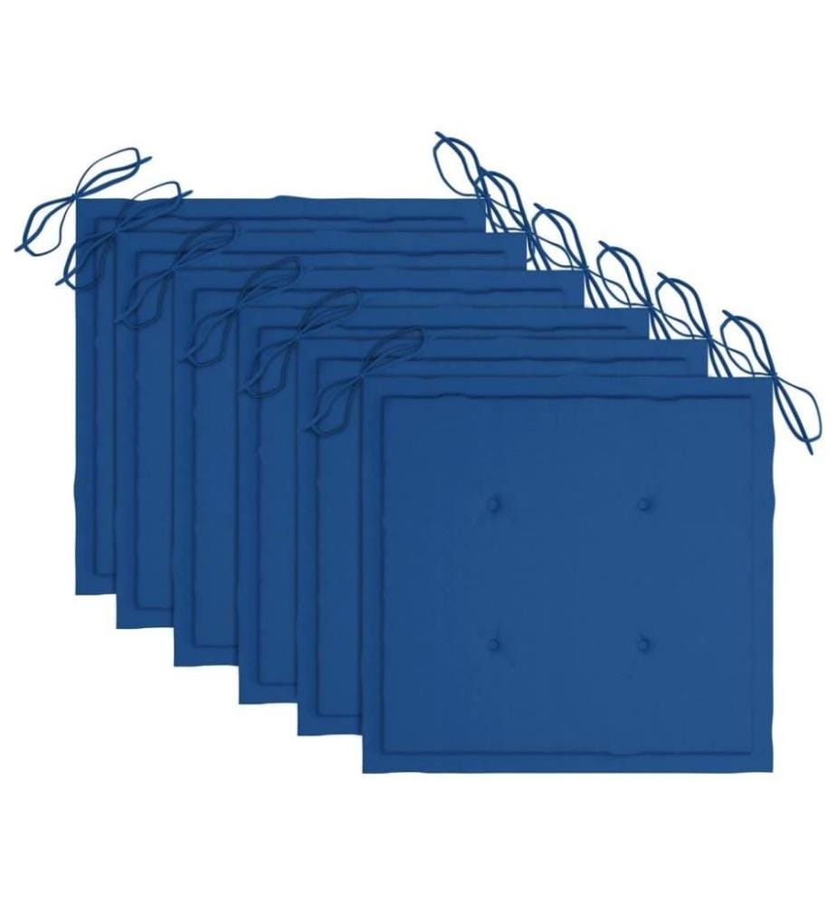 Chaises à dîner d'extérieur 6 pcs avec coussins Acacia massif