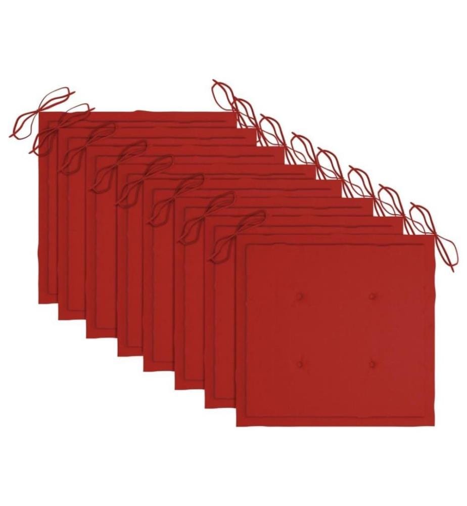 Chaises à dîner d'extérieur 8 pcs avec coussins Acacia massif