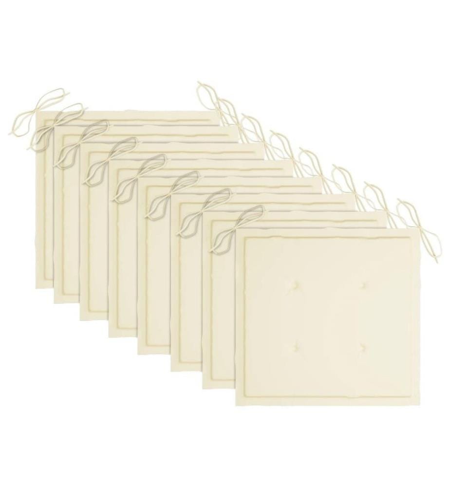 Chaises pliables d'extérieur 8 pcs avec coussins Bois d'acacia