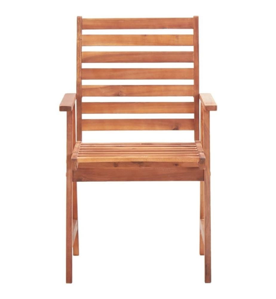 Chaises à dîner d'extérieur 3 pcs avec coussins Acacia massif