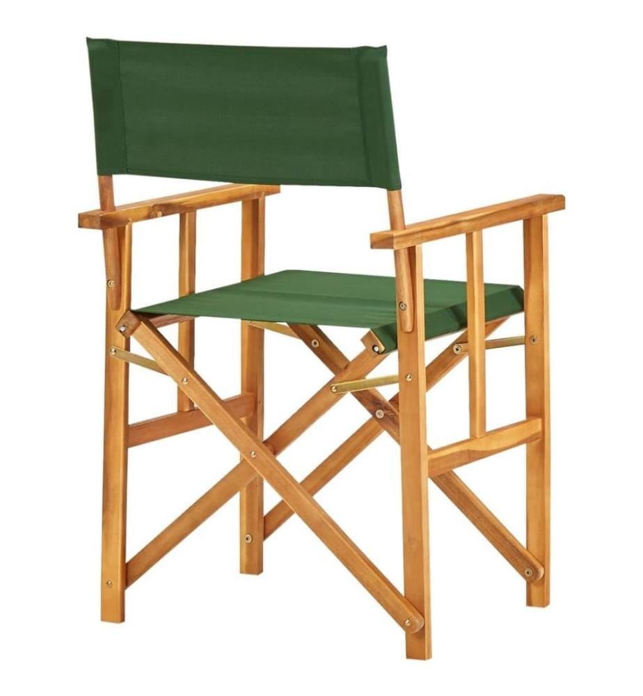 Chaise de metteur en scène Bois massif d'acacia Vert