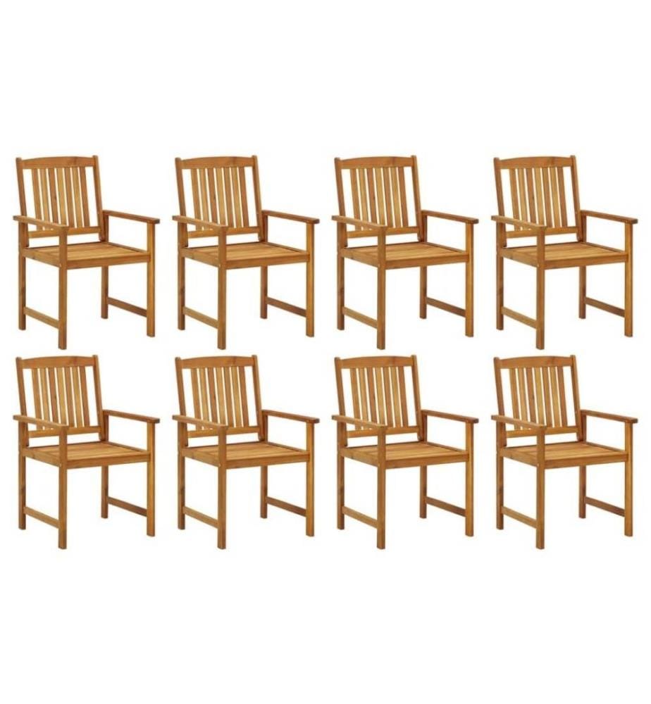 Chaises de jardin 8 pcs Bois d'acacia solide