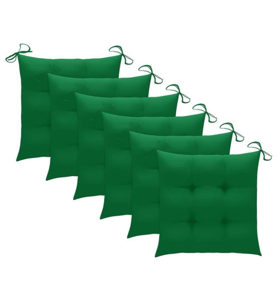 Chaises à dîner d'extérieur 6 pcs avec coussins Acacia massif