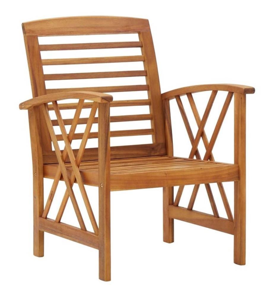 Chaises de jardin 2 pcs Bois d'acacia massif