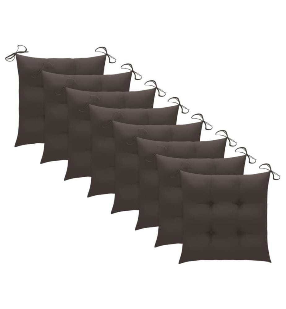 Chaises pliables d'extérieur avec coussins 8 pcs Bois d'acacia