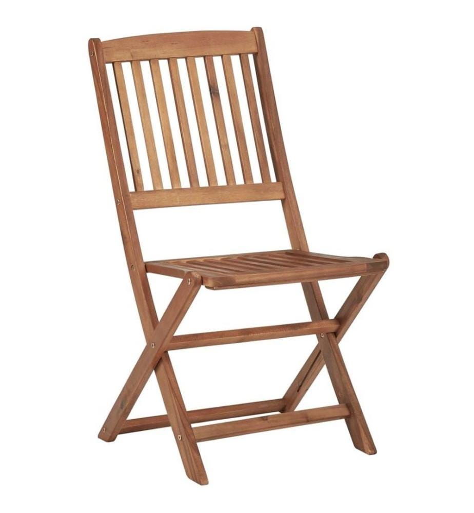 Chaises pliables d'extérieur avec coussins 8 pcs Bois d'acacia