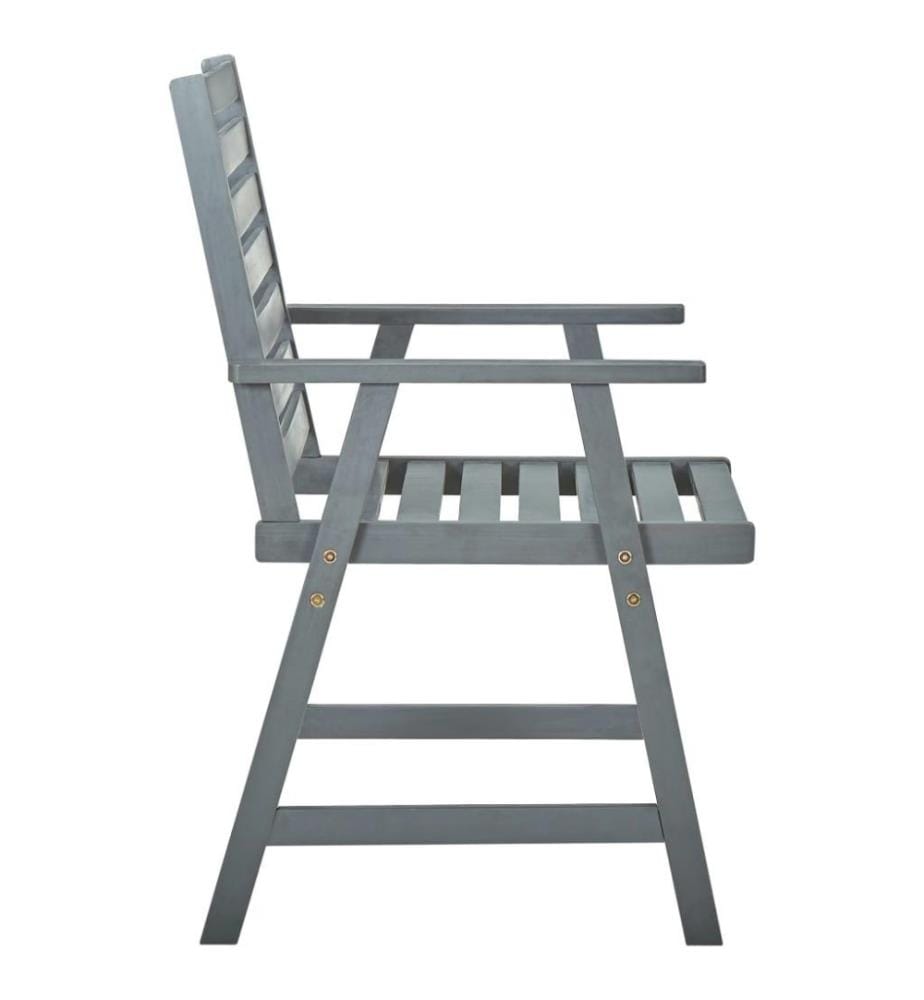 Chaises à dîner d'extérieur 3 pcs avec coussins Acacia massif