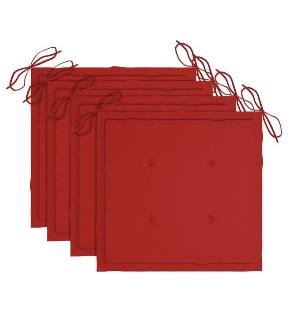 Chaises à dîner d'extérieur 4 pcs avec coussins Acacia massif
