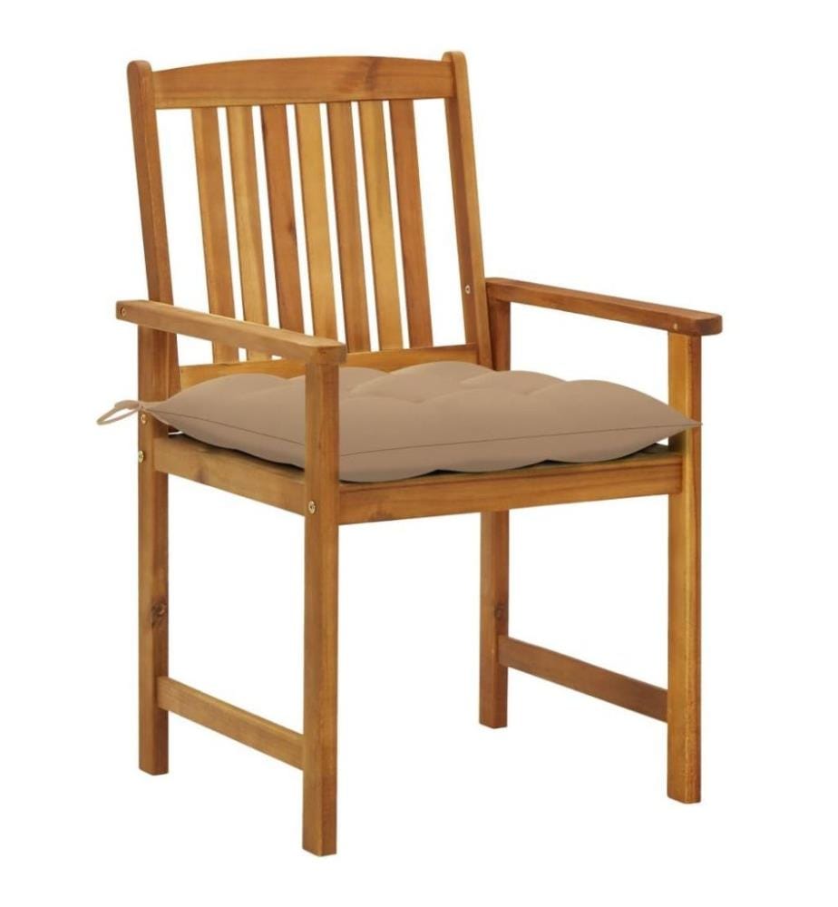Chaises de jardin avec coussins 4 pcs Bois d'acacia massif