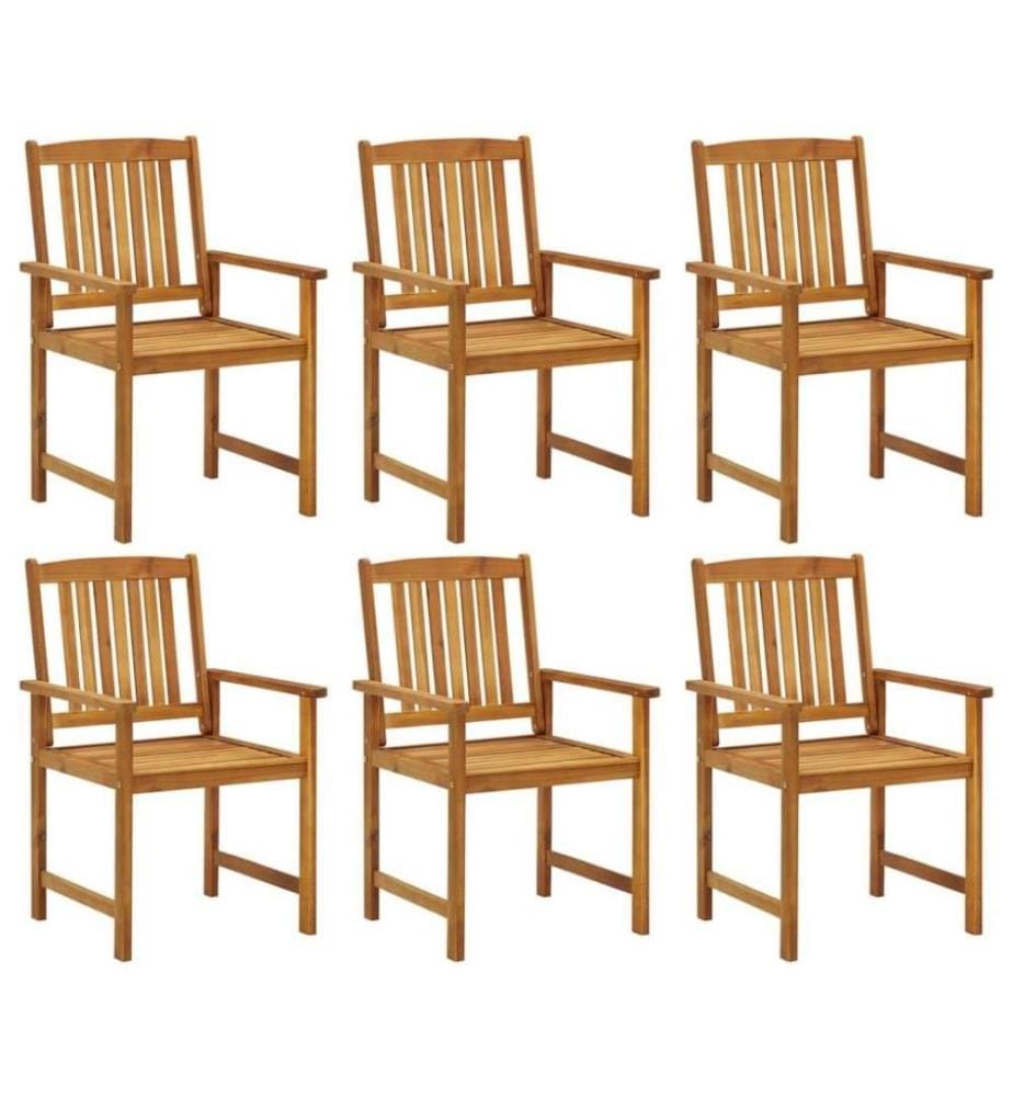 Chaises de jardin 6 pcs Bois d'acacia massif
