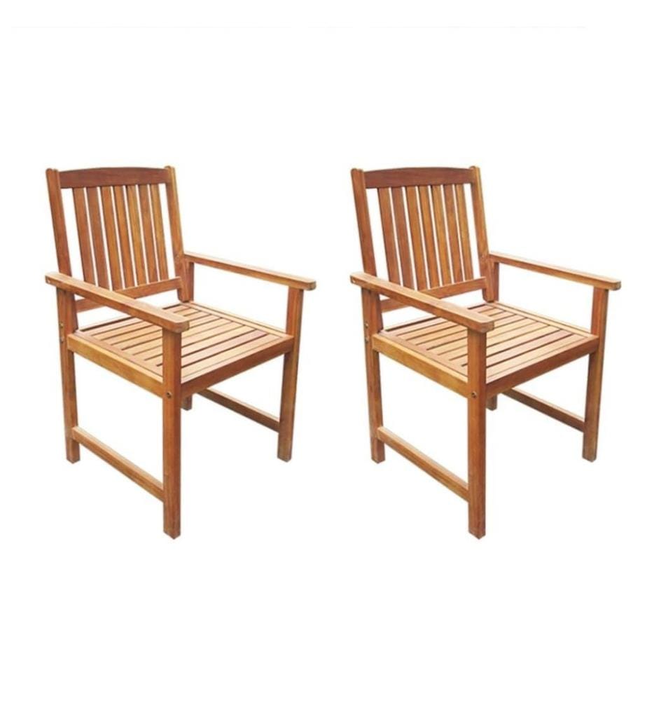 Chaises de jardin 2 pcs Bois d'acacia massif Marron