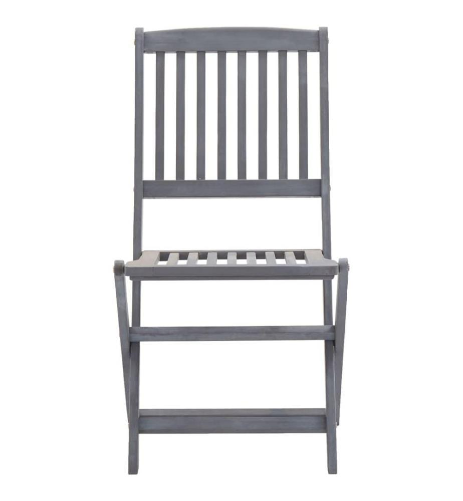 Chaises pliables d'extérieur 2 pcs avec coussins Bois d'acacia