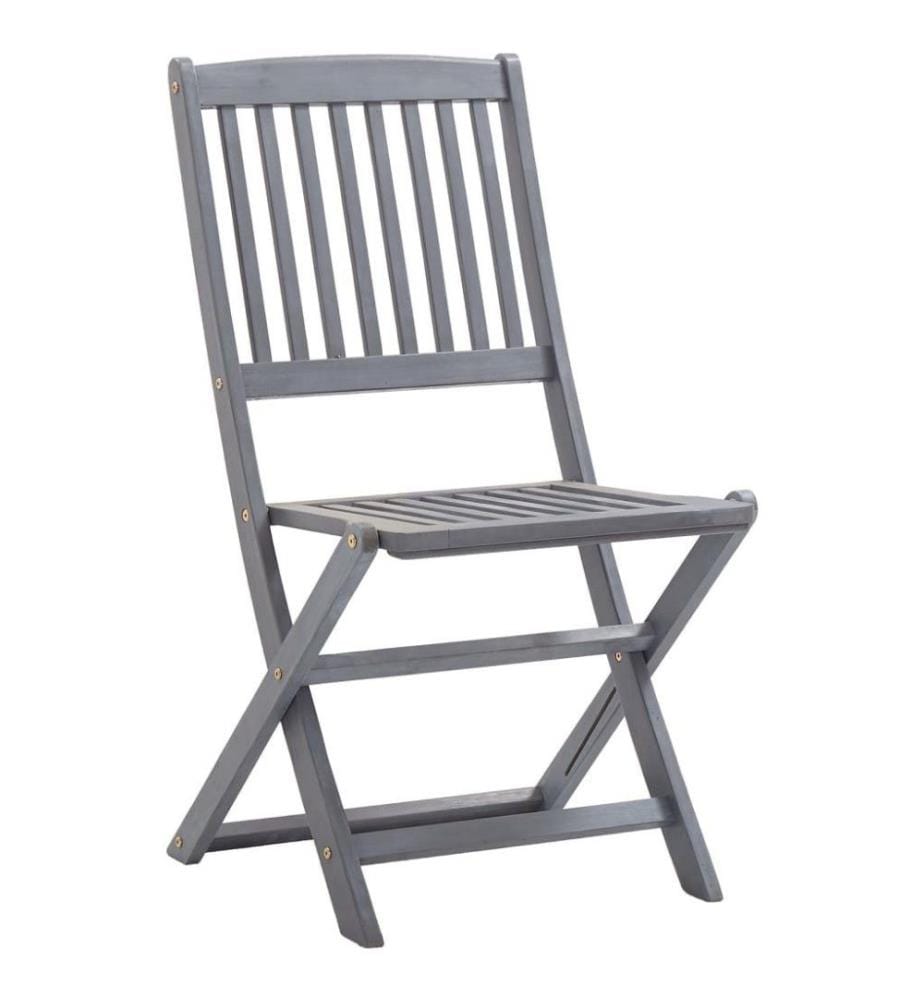 Chaises pliables d'extérieur 2 pcs Bois d'acacia solide
