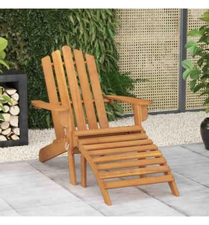 Adirondack-Gartenstuhl mit Fussstütze Massivholz Akazie