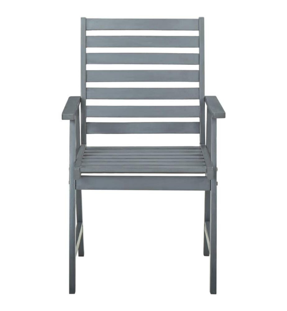 Chaises à dîner d'extérieur 3 pcs avec coussins Acacia massif