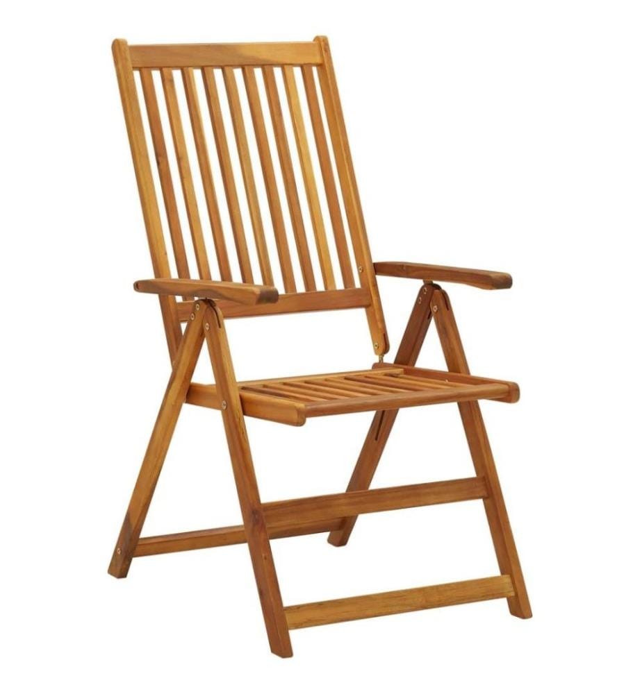 Chaises pliables de jardin 3 pcs avec coussins Bois d'acacia
