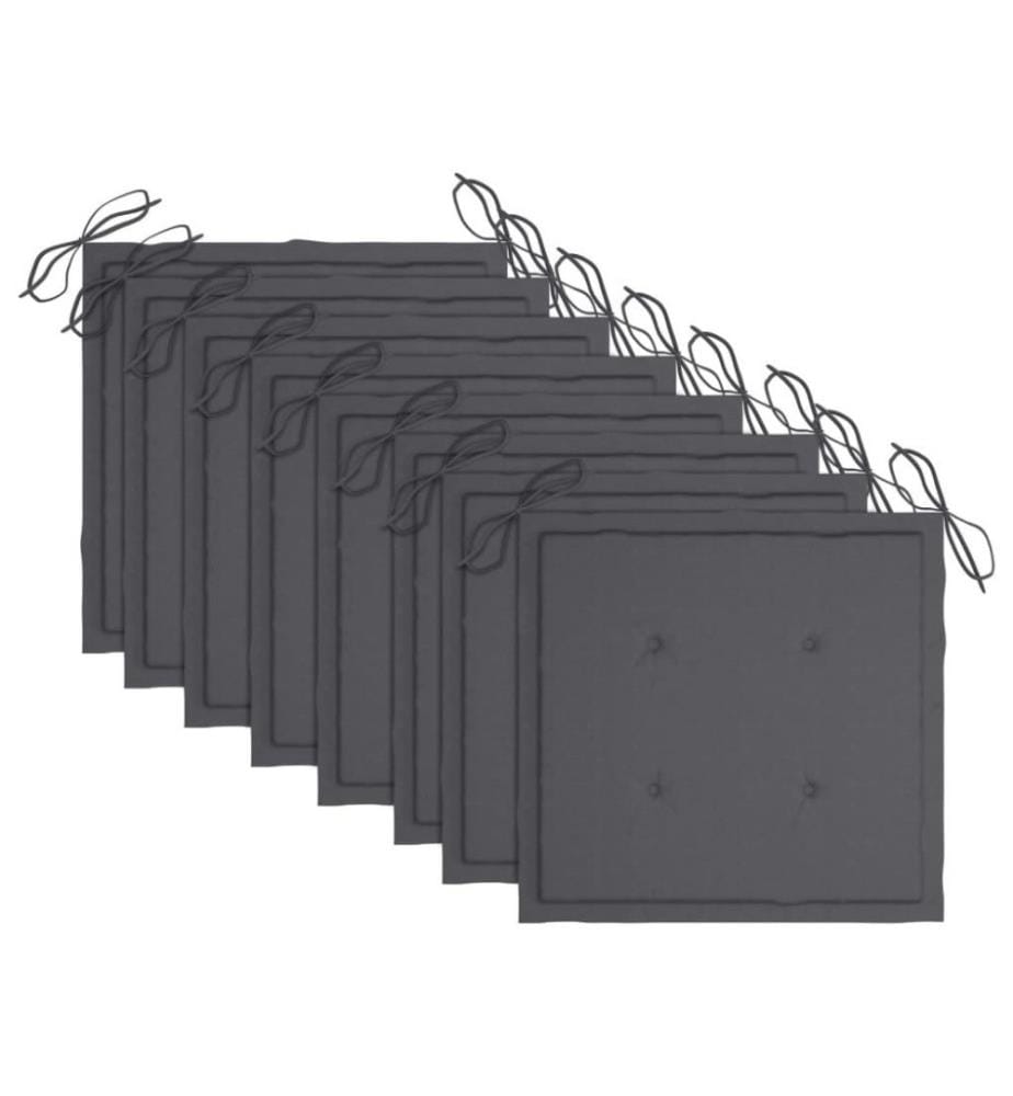 Chaises pliables d'extérieur avec coussins 8 pcs Bois d'acacia