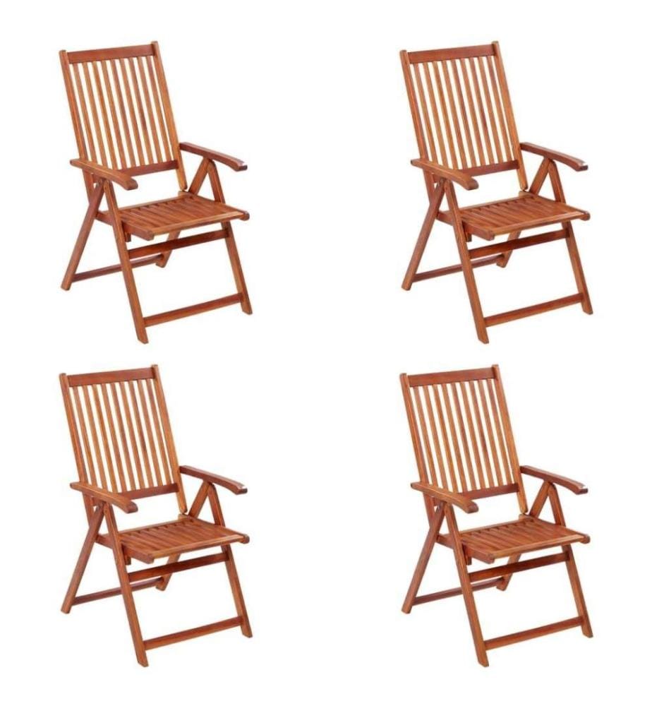 Chaises pliables de jardin 4 pcs Bois d'acacia solide