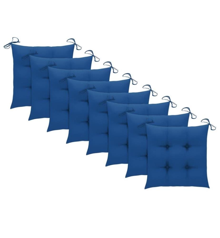 Chaises de jardin avec coussins 8 pcs Bois d'acacia solide Gris