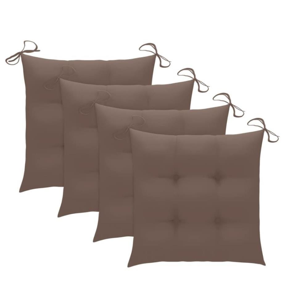 Chaises à dîner d'extérieur 4 pcs avec coussins Acacia massif