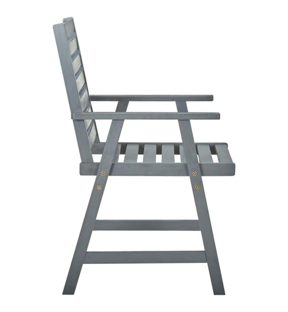 Chaises à dîner d'extérieur 3 pcs avec coussins Acacia massif