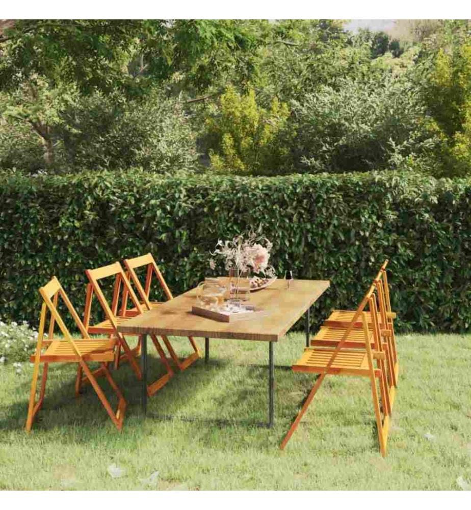 Klappbare Gartenstühle 6 Stk. Massivholz Akazie