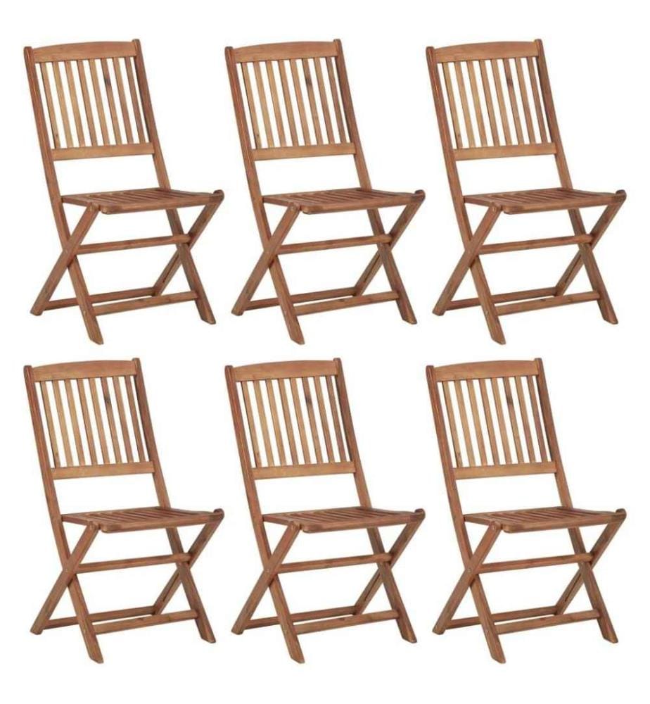 Chaises pliables de jardin 6 pcs Bois d'acacia solide