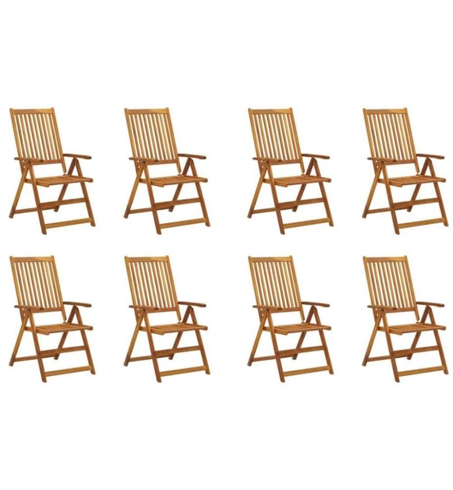 Chaises pliables de jardin 8 pcs Bois d'acacia solide
